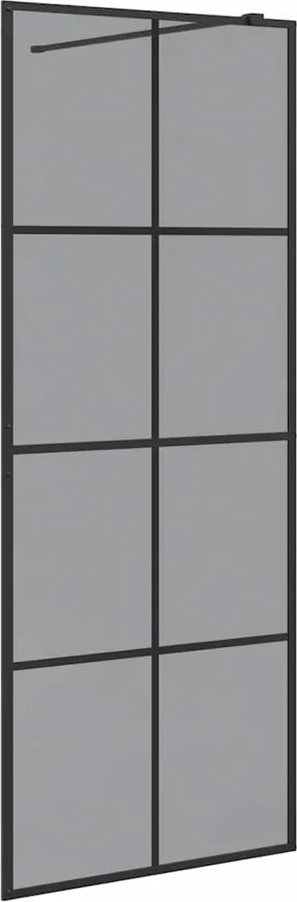 vidaXL Zid de duș walk-in Negru 80 x 195 cm sticlă securizată