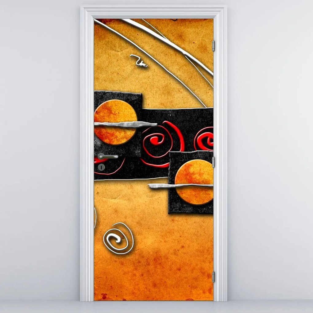 Fototapet pentru ușă - Planete abstract (95x205cm)