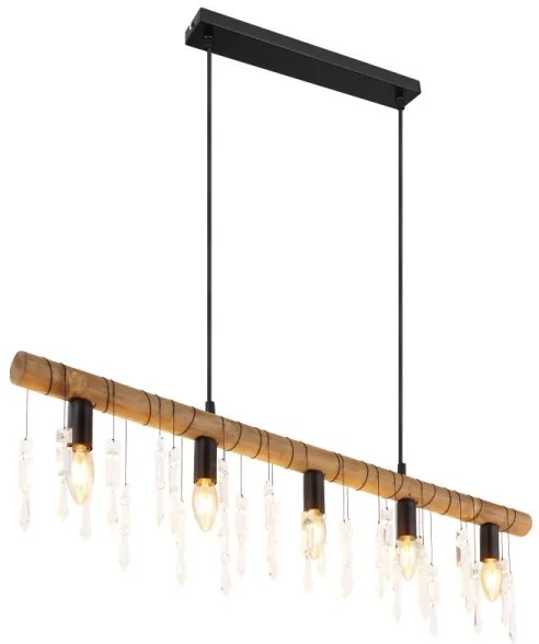 Globo 15532-5H - Lustră suspendată pe cablu KIRA 5xE14/40W/230V negru/maro