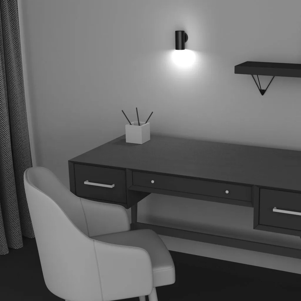 Aplica de perete design tehnic Focus S negru