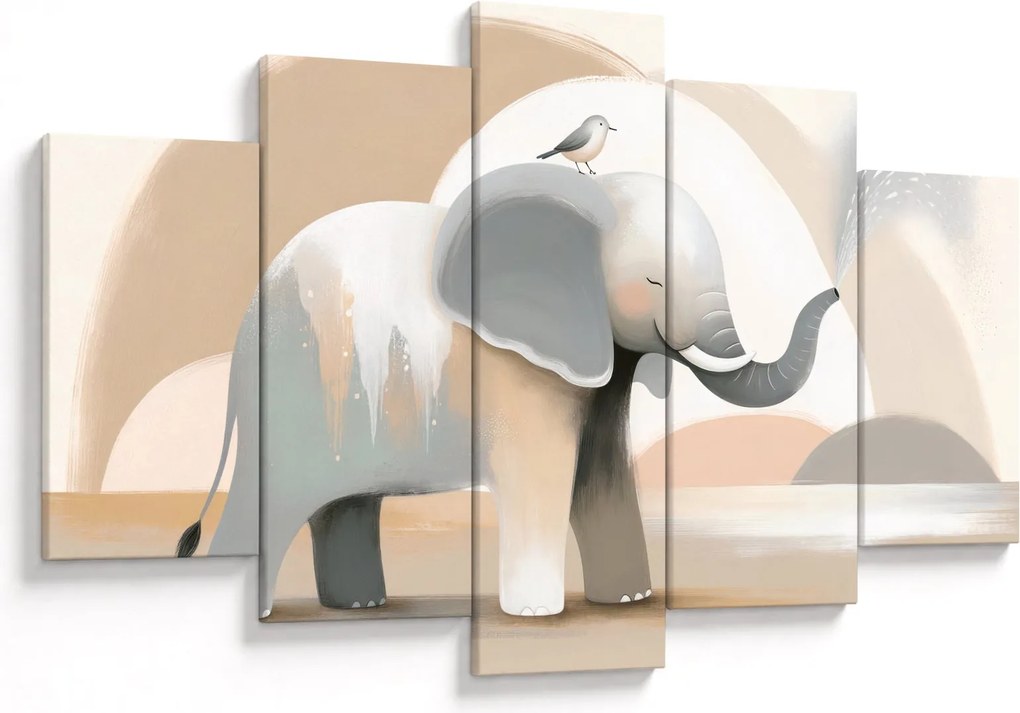 Tablou - Elefant în culori pastel (150x105 cm)