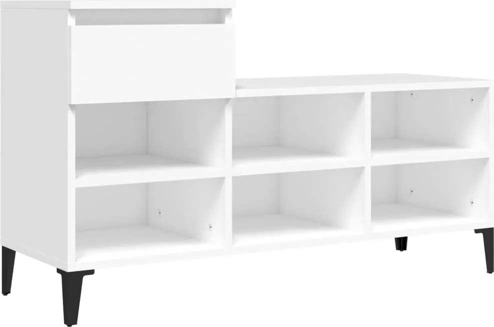 vidaXL Pantofar, alb, 102x36x60 cm, lemn compozit