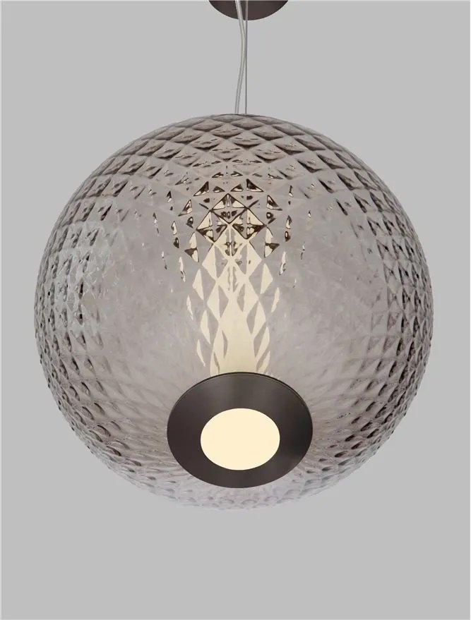 Lustra, Pendul LED, Sticla Maro Inchis, AORA, NVL-9191245
