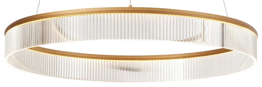 Lampa suspendată modernă alamă 78cm incl. LED cu 3 trepte de intensitate luminoasă - Anello Chandelier