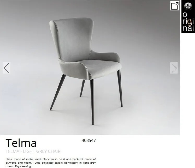 Scaun dining design elegant Telma gri