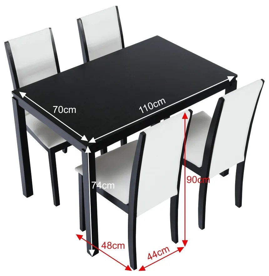 Set cină, wenge/piele eco, VENIS NEW 1+4