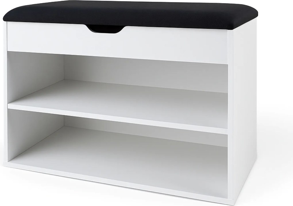 Dulap pentru pantofi cu loc de șezut LEVA, 60 x 30 x 47 cm, alb