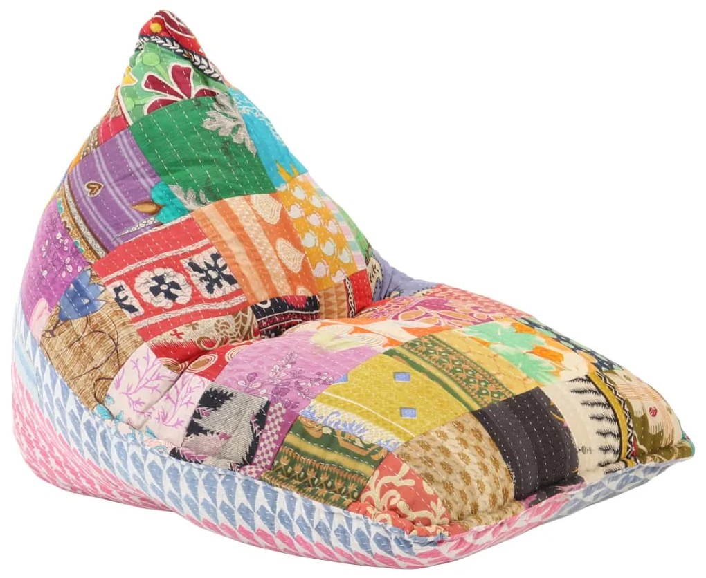 287727 vidaXL Canapea tip sac, multicolor, material textil, petice