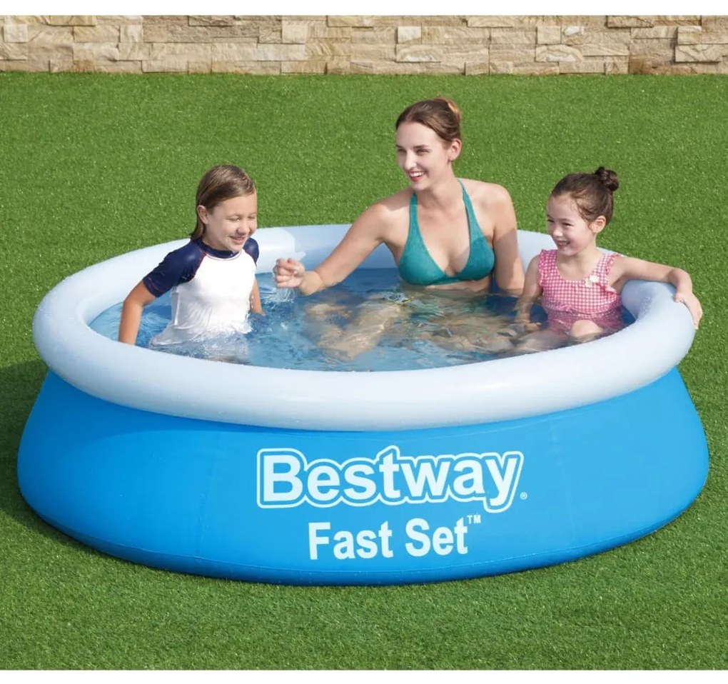Bestway Piscina gonflabila Fast Set, albastru, 183x51 cm, rotunda