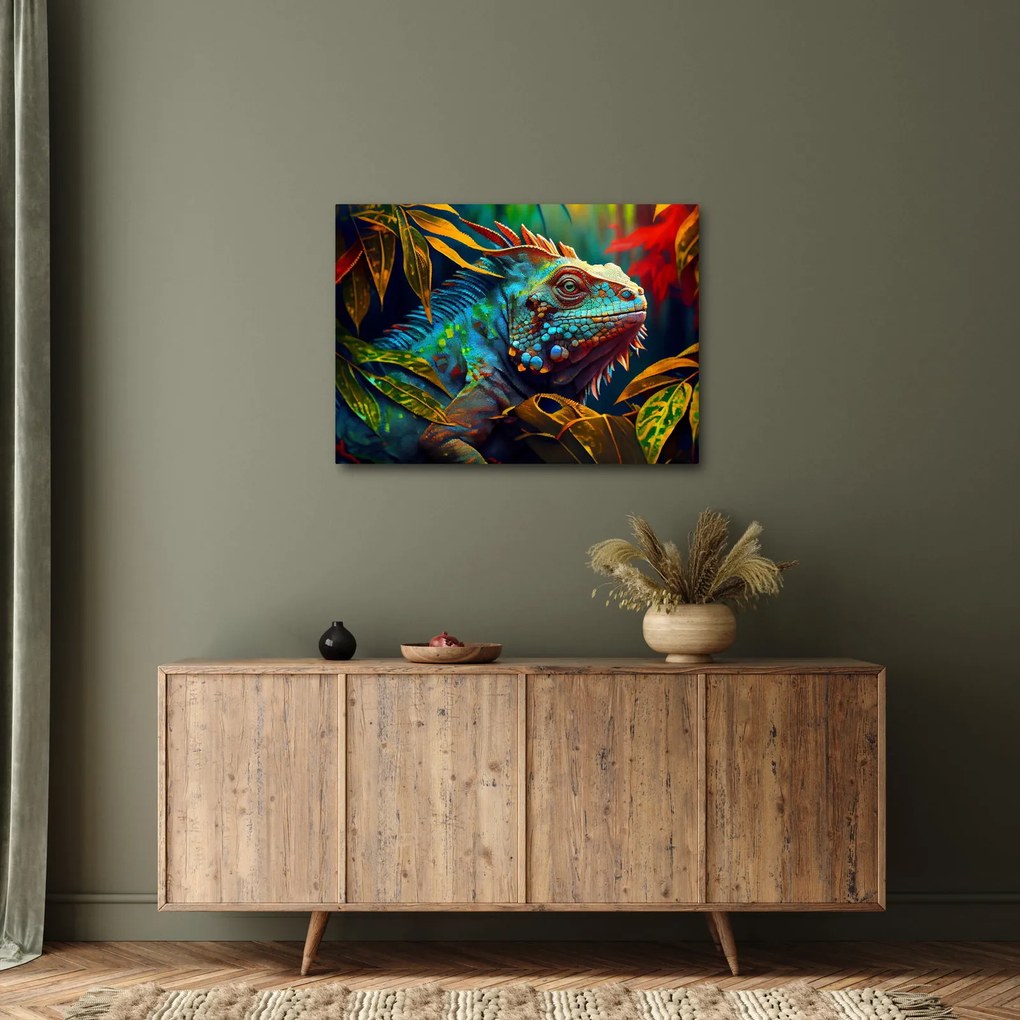 Tablou - Iguana colorată (70x50 cm)