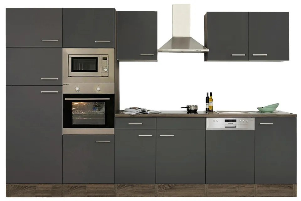 Mobilă de bucătărie Yorki 340, corp din stejar Yorki, cu față antracit satinat