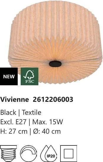 Lustra tavan, Plafoniera moderna cu abajur plisat Vivienne