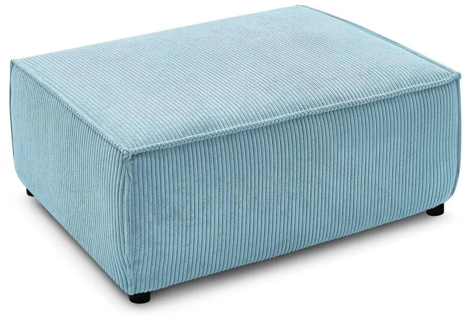 Taburet albastru deschis cu tapițerie din catifea reiată Nihad – Bobochic Paris