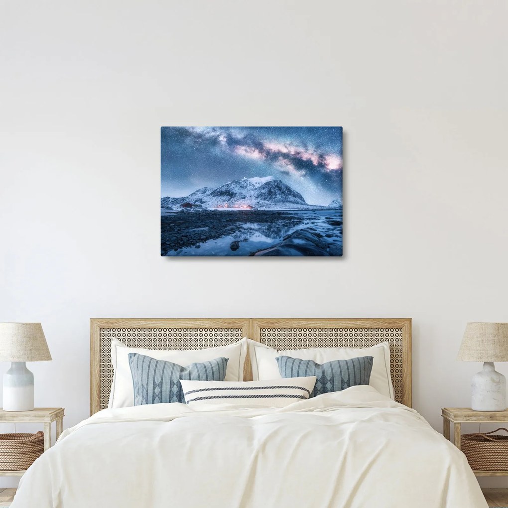 Tablou cu munți și ceul cu stele (70x50 cm)