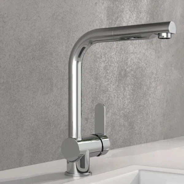 Schütte 79700 - Baterie de bucătărie LONDON cu duș extractabil, crom lucios