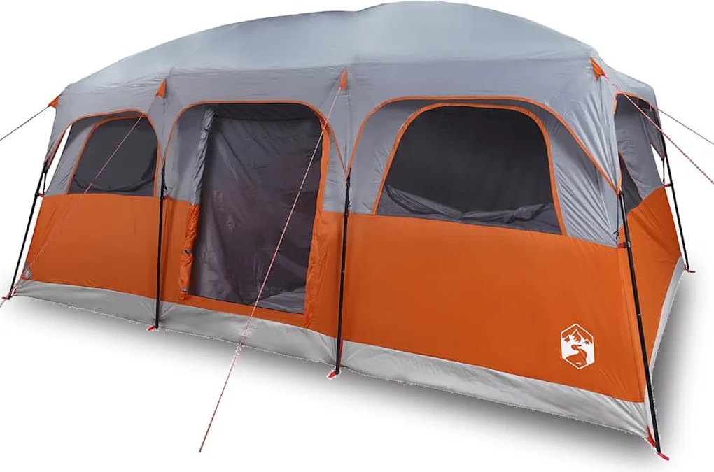 vidaXL Cort de familie pentru 10 persoane, gri, impermeabil