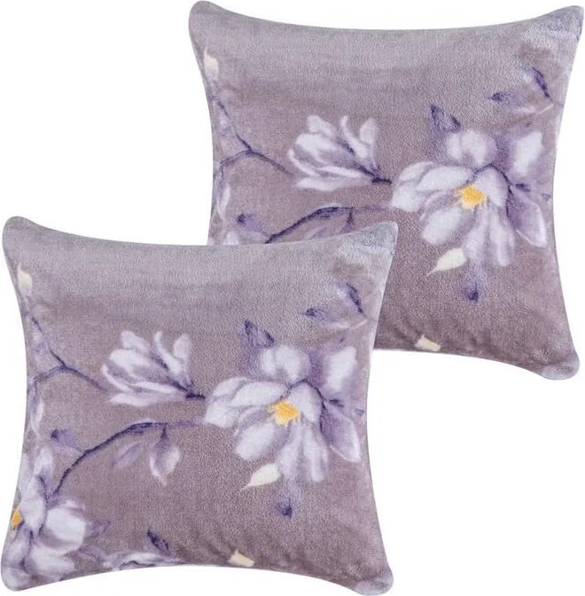 decoDoma Set de 2 fețe pernuțe din micropluș DAGMAR 40 x 40 cm