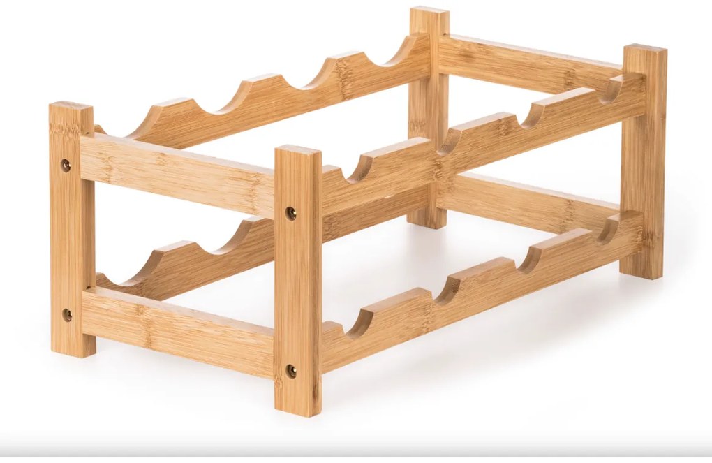 Raft pentruvinuri G21 din bambus, 8 sticle, S