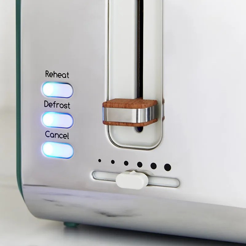 Toaster Swan ST14610GREN, 900 W, 2 felii, 6 niveluri, Tava firimituri, Dezghetare, Verde