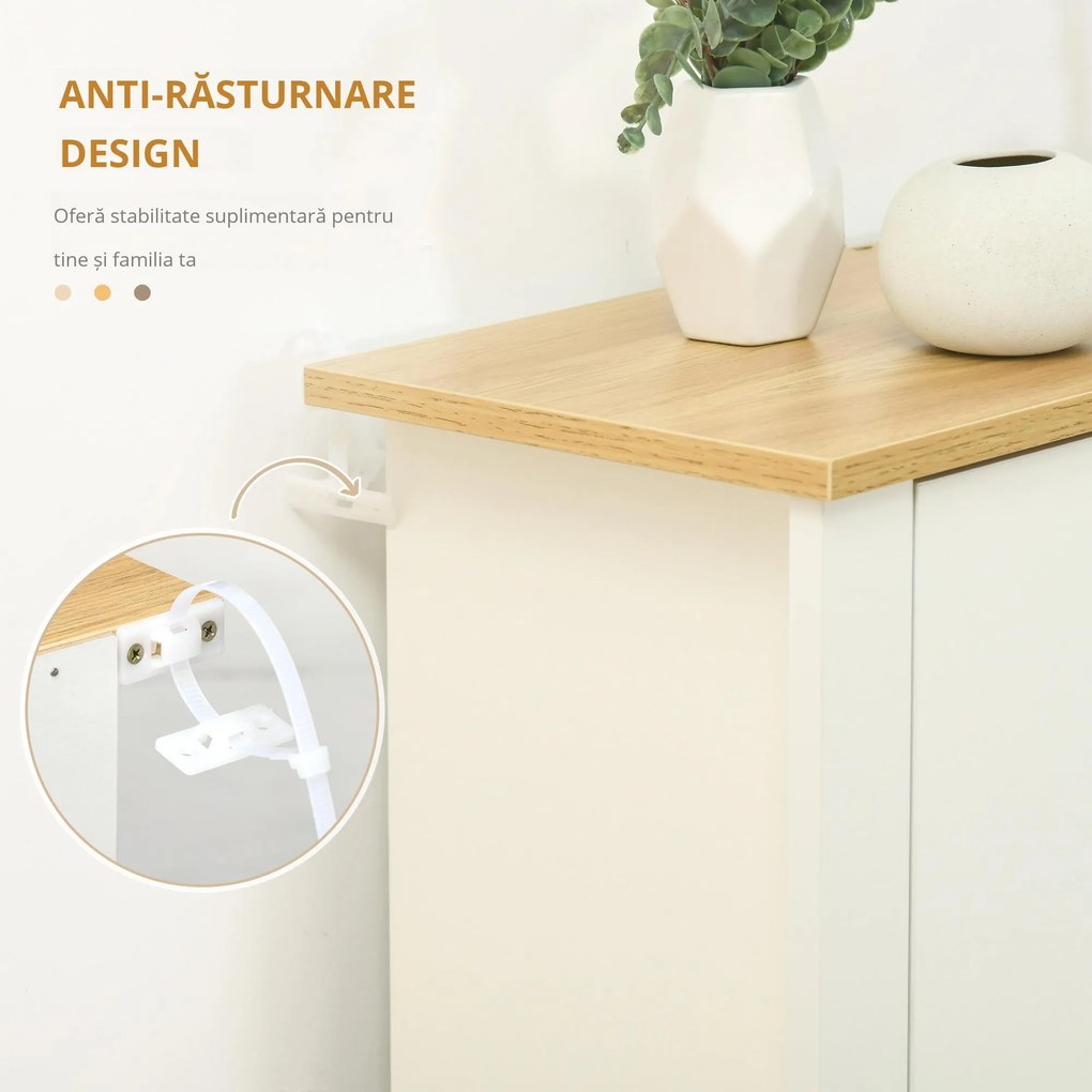 HOMCOM Dulap Hol, Capacitate 12 Perechi Max, dulap pantofi cu 2 Rafturi Reglabile și Detașabile, 72x26x80 cm, Alb | Aosom Romania