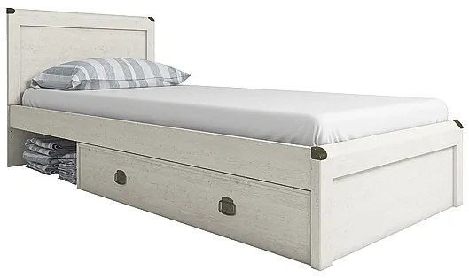 Pat de o persoană 90 cm Marlene 1S (Pin vintage) (cu somieră). 1053036