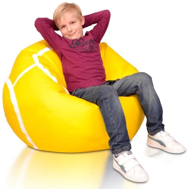 Fotoliu puf Tenis XXL (Galben + Alb). 1054540
