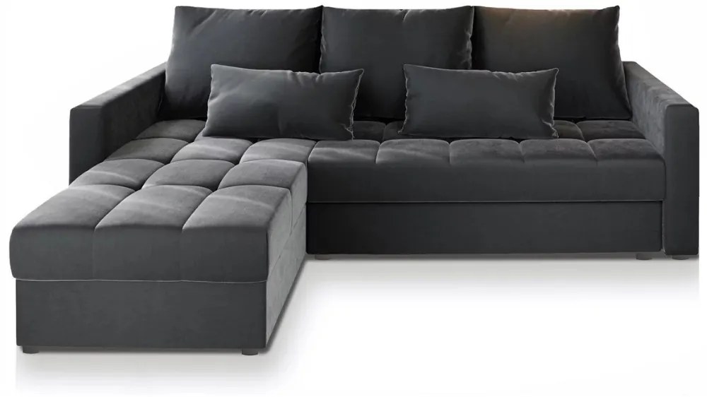Canapea coltar extensibil ZENOVA 220 x 140 cm, reversibila - gri inchis