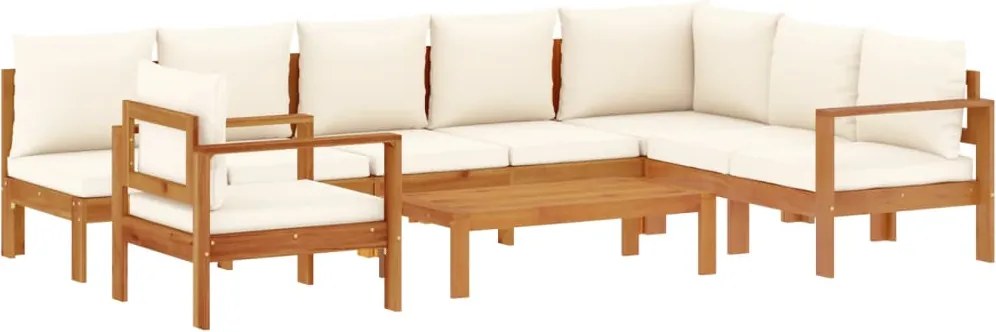 vidaXL Set de canapele de grădină cu perne, 6 piese, lemn masiv acacia