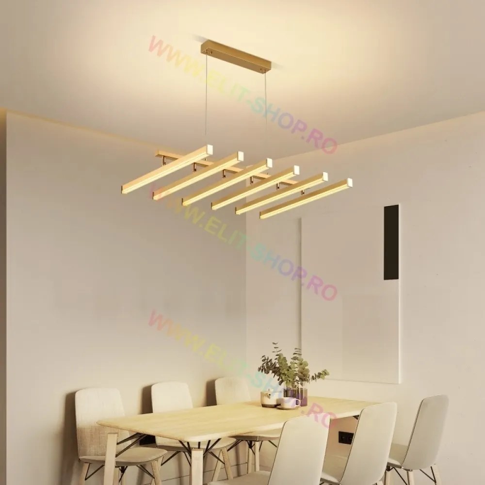 Lustra LED Cu Telecomanda, Elit's Esn1798-6-GD, 144W, GOLD