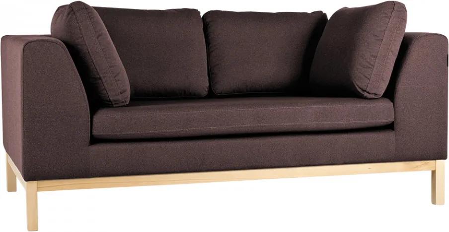 Canapea extensibila rosu bordo/maro din textil si lemn pentru 2 persoane Ambient Custom Form