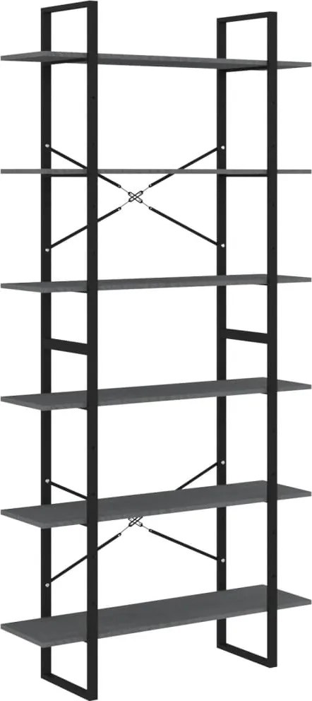 vidaXL Dulap înalt, gri, 100x30x210 cm, lemn masiv de pin