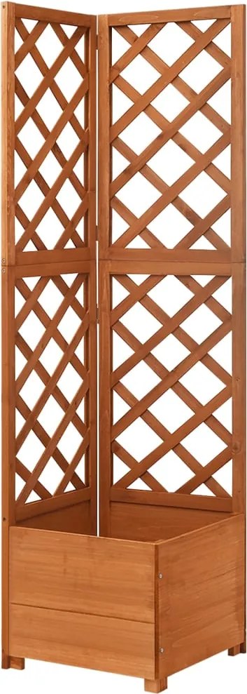 vidaXL Jardinieră colț cu spalier, 40x40x150 cm, lemn masiv brad