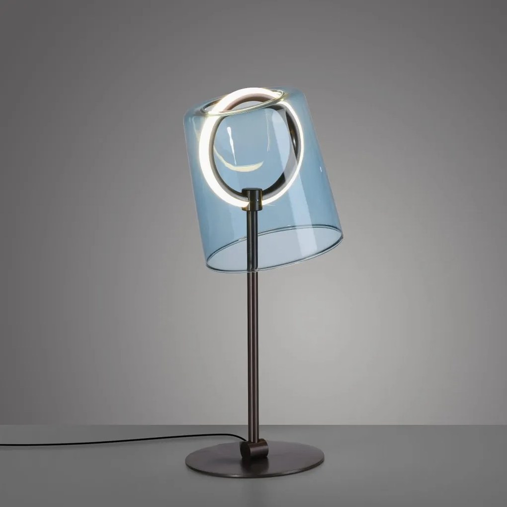 Veioza moderna LED 2700K, sticla, albastru, Zula