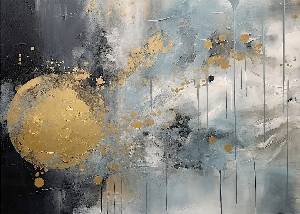 Tablou - Abstracție cu minge de aur (70x50 cm)