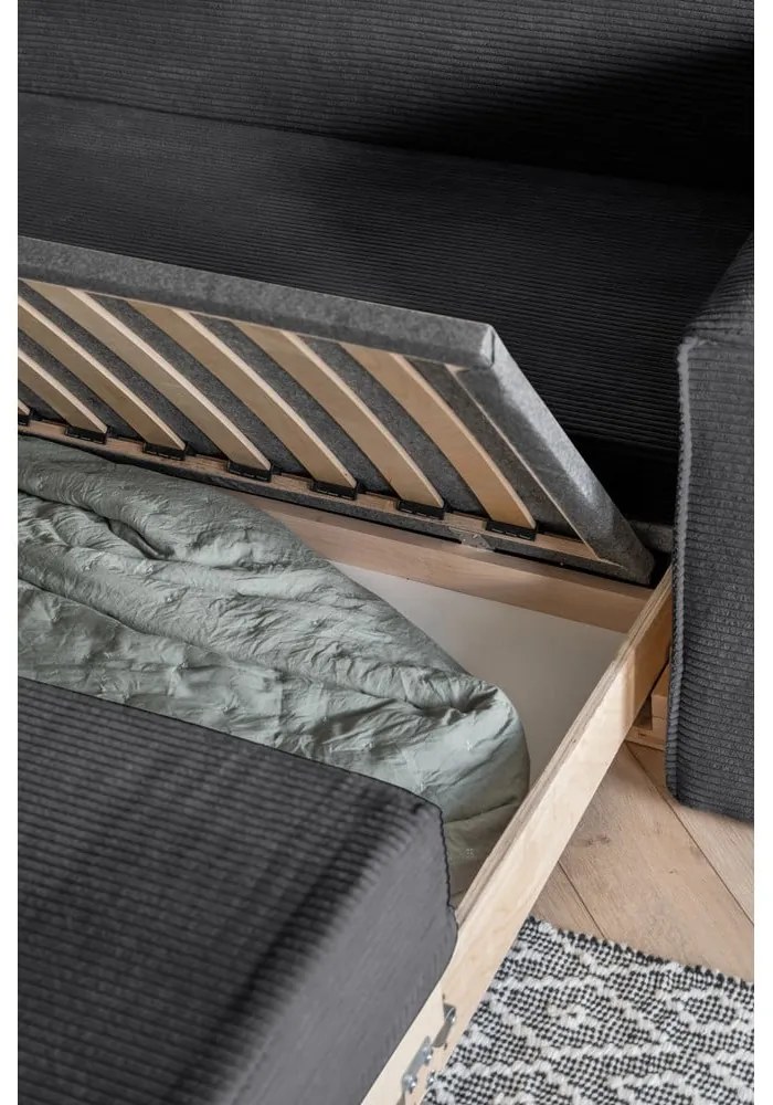 Canapea gri închis extensibilă 168 cm Lucky Lucy – Miuform