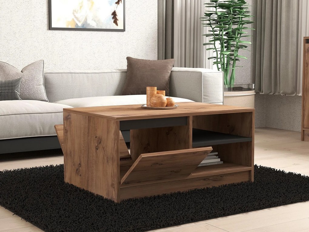 Set mobilier living Murenella (Pin atlantic + antracit). 1107144
