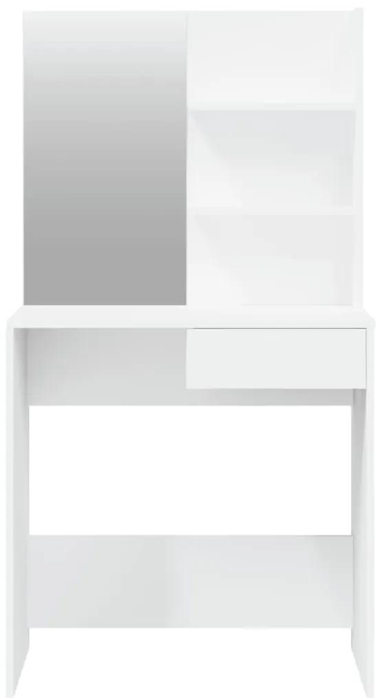 Masa de toaleta cu oglinda, alb, 74,5x40x141 cm Alb