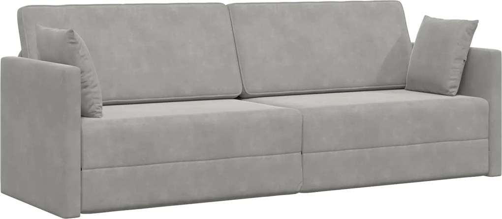 vidaXL Canapea extensibilă de podea 200cm Gri deschis Catifea