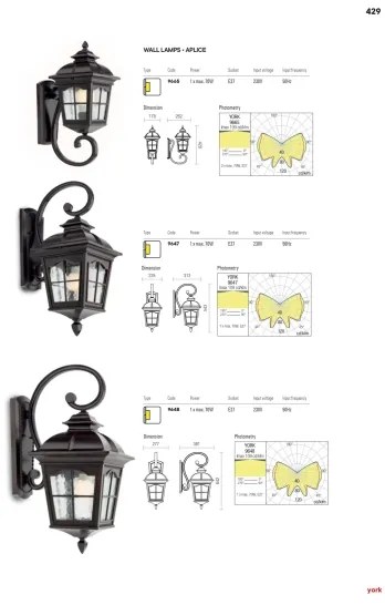 Aplică de perete pentru exterior YORK 1xE27/70W/230V IP44 maro