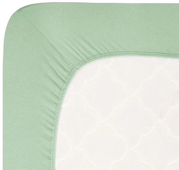 Cearșaf elastic jersey cu elastan verde 90 x 200 cm
