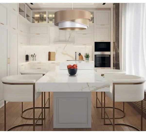 Lustră pe cablu Duolla KOBO 1xE27/15W/230V d. 45 cm bej/auriu/alb