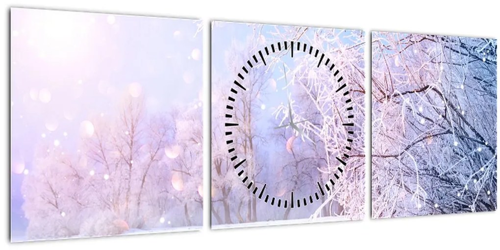 Tablou - Iarna geroasă (cu ceas) (90x30 cm)