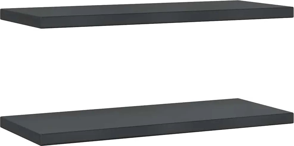 vidaXL Rafturi de perete, 2 buc., 75x30x3 cm, negru oțel inoxidabil