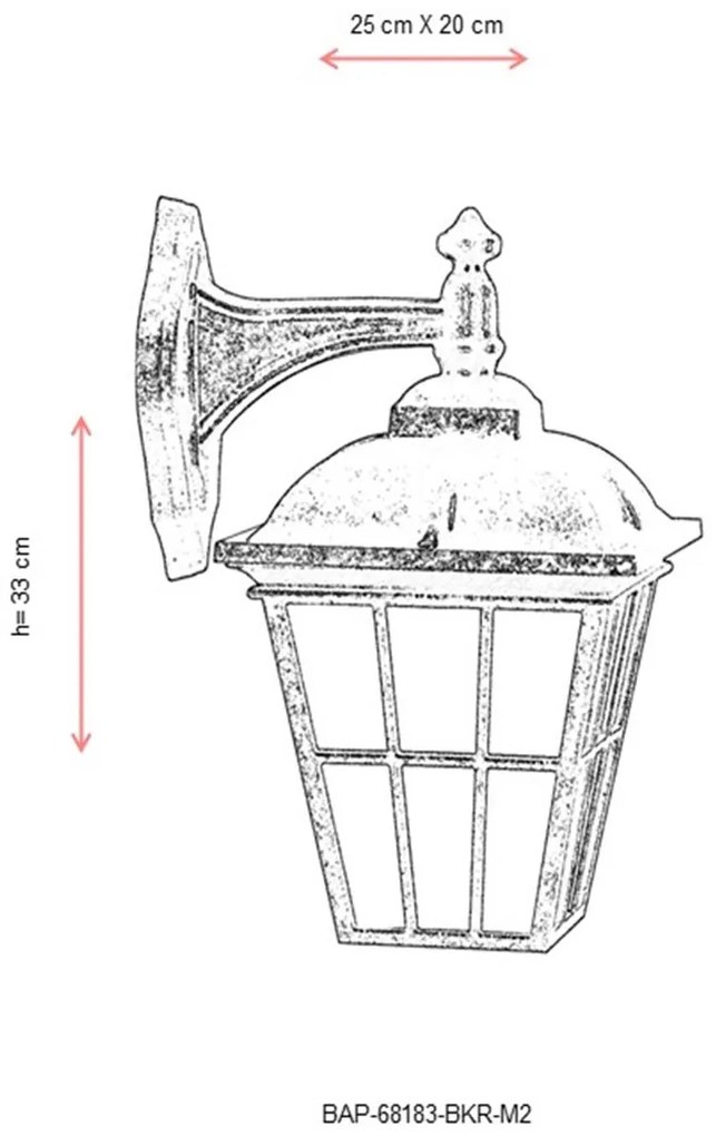 Aplica de perete exterior M2 Maro 25x20 cm