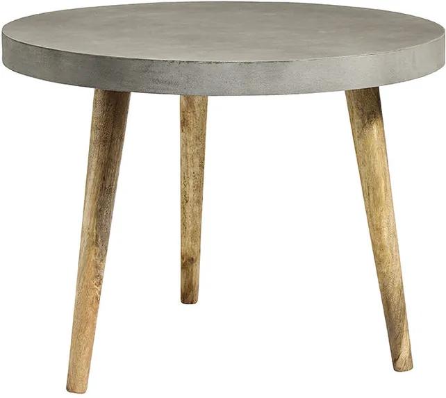 Masa rotunda de dining din ciment cu picioare lemn 100 cm Nordal