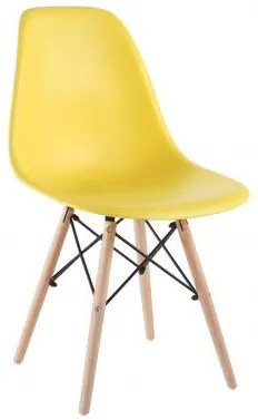Scaun living bucatarie tip scoica-Galben
