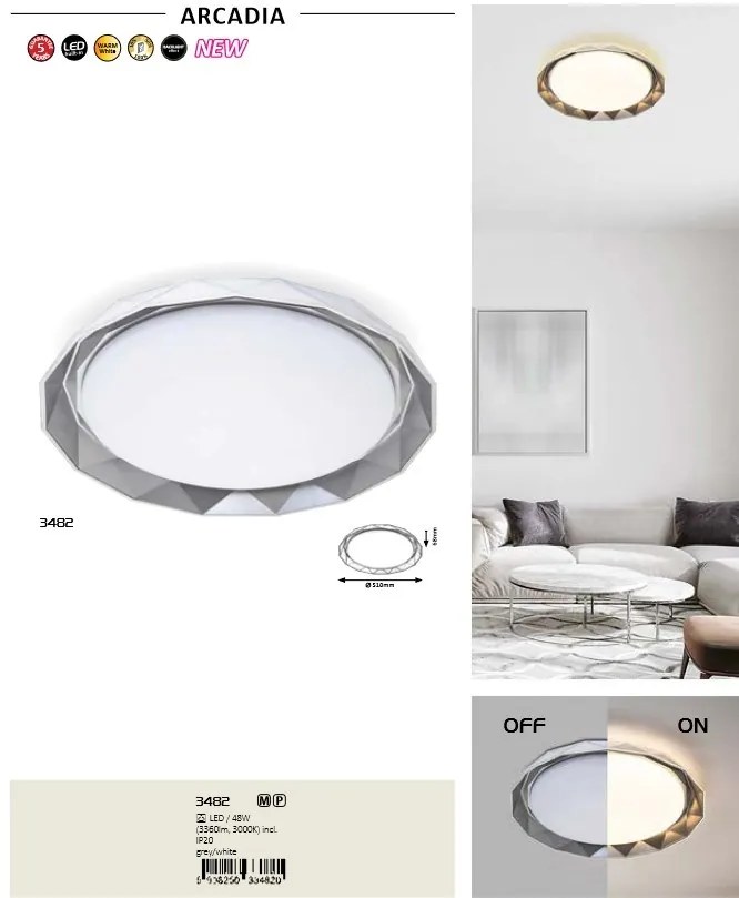 Plafoniera LED design modern Arcadia 3482 RX