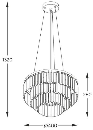Lustră pe cablu Zuma Line P17127-4 TIFANNY 4xE14/40W/230V negru