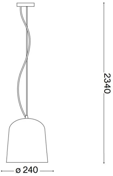 Lustră pe cablu Ideal Lux BISTRO 1xE27/60W/230V d. 24 cm fumuriu
