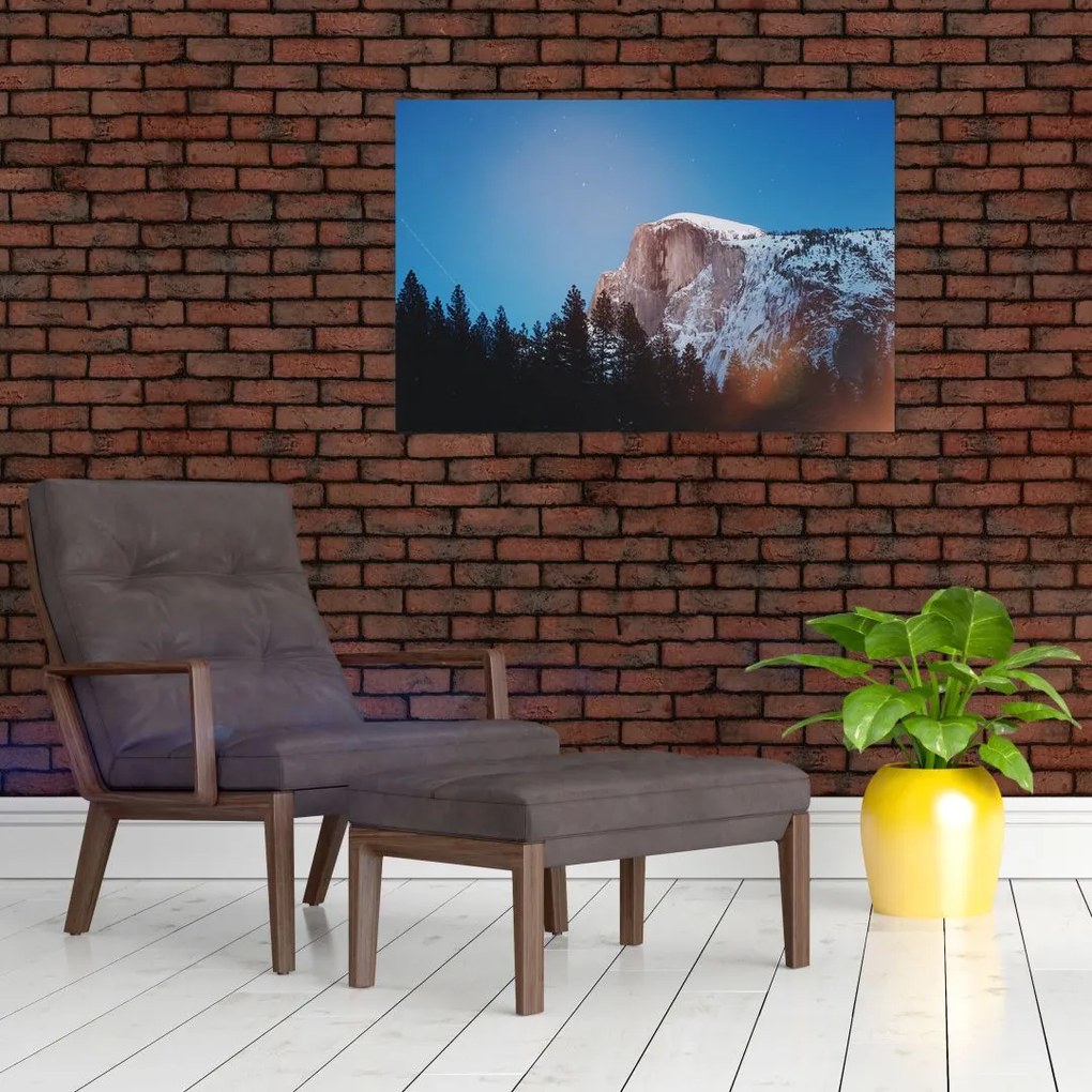 Tablou - Crestele munților noaptea (90x60 cm)